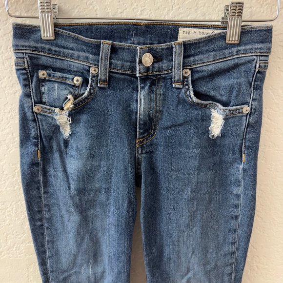 Rag & Bone Distressed The Skinny Jeans In La Paz Wash Size 25 - Picture 3 of 9